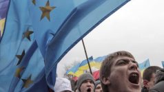 Do demonstrací za přidružení Ukrajiny k Evropské unii se zapojili také studenti
