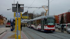 Nová tramvajová trať v Olomouci - dočasná zastávka Trnkova