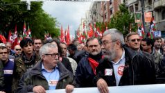 Prvomájové manifestace ve španělském Bilbau