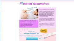 Webová stránka s pozitivními těhotenskými testy