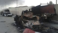 Následky  bojů mezi iráckými bezpečnostními silami a islámskými ozbrojenci v Mosulu