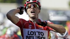 Tony Gallopin se raduje z vítězství v 11. etapě Tour de France