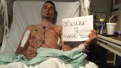 Cyklista Jiří Ježek se vzkazem díků za podporu