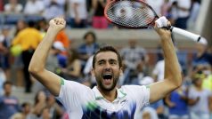 Chorvatský tenista Marin Čilič se raduje z postupu do finále grandslamového US Open