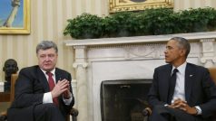 Prezidenti USA a Ukrajiny Barack Obama a Petro Porošenko v Bílém domě
