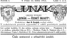 Hlavička prvního čísla časopisu Junák, které vyšlo 15. ledna 1915