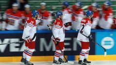 Mistrovství světa v hokeji: Česká republika - Německo. Radost českého týmu