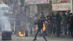 Palestinci protestují v Hebronu