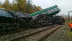 U Velvět na Teplicku se srazily dva nákladní vlaky