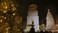 Vánoční výzdoba v Kyjevě
