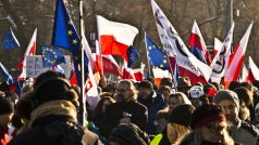 Protivládní demonstrace ve Varšavě