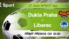 17. kolo SYNOT ligy: Dukla Praha - Slovan Liberec