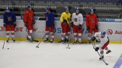 Hokejsté české reprezentace během tréninku před nadcházejícím turnajem Euro Hockey Tour