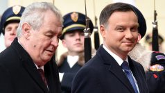 Prezidenti Miloš Zeman a Andrzej Duda na Pražském hradě