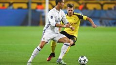 Útočník Realu Madrid Cristiano Ronaldo během utkání v Dortmundu