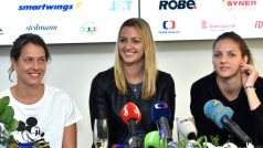 České tenistky Barbora Strýcová, Petra Kvitová a Karolína Plíšková