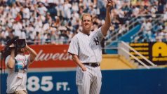 Baseballista Jim Abbott v dresu New York Yankees