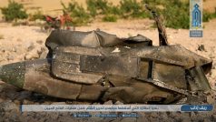 Část syrského válečného letadla, který bylo sestřeleno nad provincií Idlib