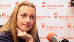 Petra Kvitová ve studiu Radiožurnálu