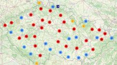 Mapa míst, na kterých budou policisté během Speed Maratonu 2023 měřit rychlost