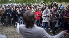 Demonstrace proti výstavbě pravoslavného chrámu v Jekatěrinburgu