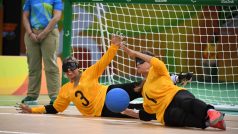 Goalball je sportem pro zrakově postižené.