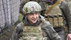 Ukrajinský prezident Volodymyr Zelenskyj v Donbasu