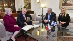 Prezident Miloš Zeman s manželkou Ivanou se v Jeruzalémě setkali s izraelským premiérem Benjaminem Netanjahuem a jeho chotí Sárou