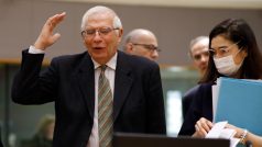 Vysoký představitel Evropské unie pro zahraniční věci a bezpečnostní politiku Josep Borrell před zasedáním Rady pro zahraniční věci v Bruselu