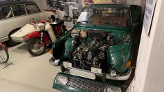 Zelený Wartburg vystavený v Chemnitzu má zvláštní příběh a úplně jiný pohon
