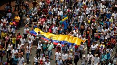 Protesty ve venezuelské metropoli Caracas