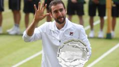 Chorvatský tenista Marin Čilič po finále Wimbledonu