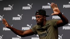 Usain Bolt při tiskové konferenci před světovým šampionátem