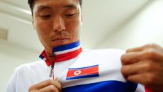 Severokorejský fotbalista Kim Song-gi během interview s Reuters v Tokiu.