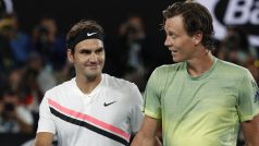 Roger Federer a Tomáš Berdych po čtvrtfinálovém zápase