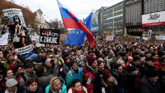Demonstrace nazvaná Za slušné Slovensko v Bratislavě