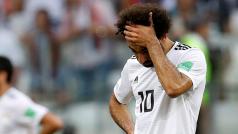 Zklamaný Mohamed Salah po porážce se Saúdskou Arábií.