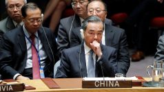 Čínský ministr zahraničních věcí Wang I na zasedání Rady bezpečnosti OSN (ilustrační foto)