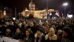 Protivládní protesty v srbské metropoli Bělehradu