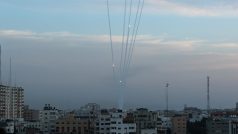 Rakety vystřelené z Gazy směrem k Izraeli, 5.5.2019.