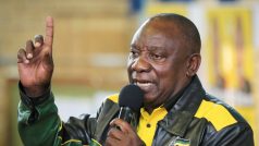 Prezident Cyril Ramaphosa během kampaně