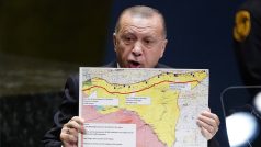 Turecký prezident Recep Tayyip Erdogan představuje plán na vytvoření bezpečnostní zóny v Sýrii