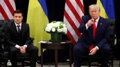 Americký prezident Donald Trump na setkání s ukrajinským prezidentem Volodymyrem Zelenským v New Yorku