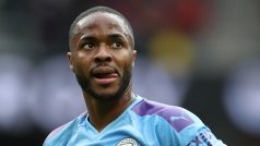 Fotbalista anglické reprezentace Raheem Sterling v dresu Manchesteru City