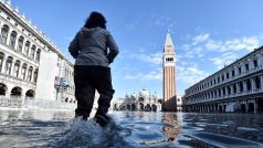 Náměstí sv. Marka v italských Benátkách po záplavách