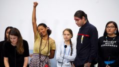 Greta Thunbergová a další mladí aktivisté v Madridu