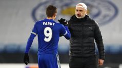 Jindřich Trpišovský a Jamie Vardy