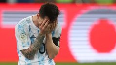 Lionel Messi krátce po závěrečném hvizdu finále Copa América