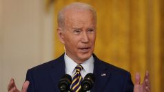 Americký prezident Joe Biden na tiskové konferenci v Bílém domě