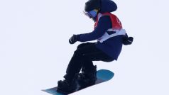 Šárka Pančochová v kvalifikaci na U-rampě v olympijském Pekingu